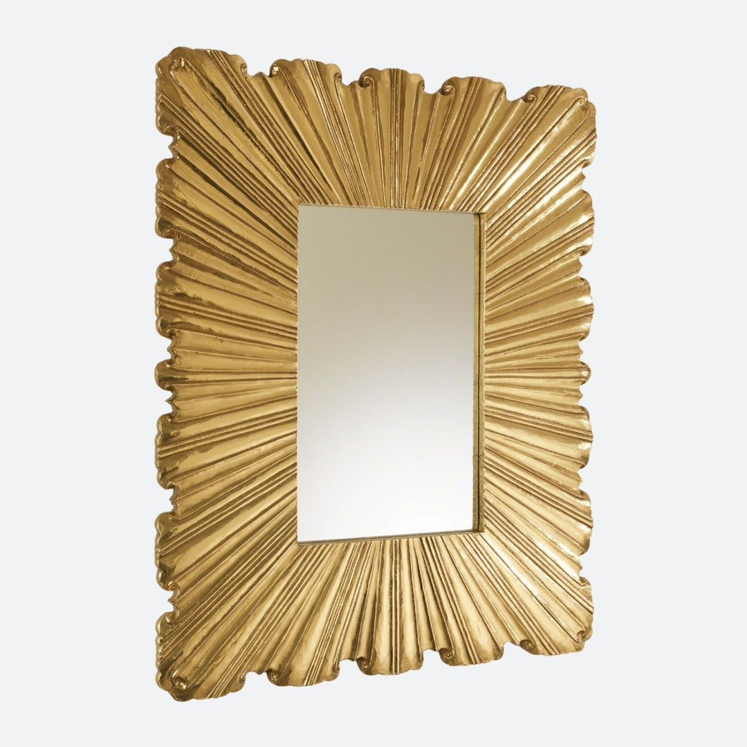 Linenfold Mirror - Brass
