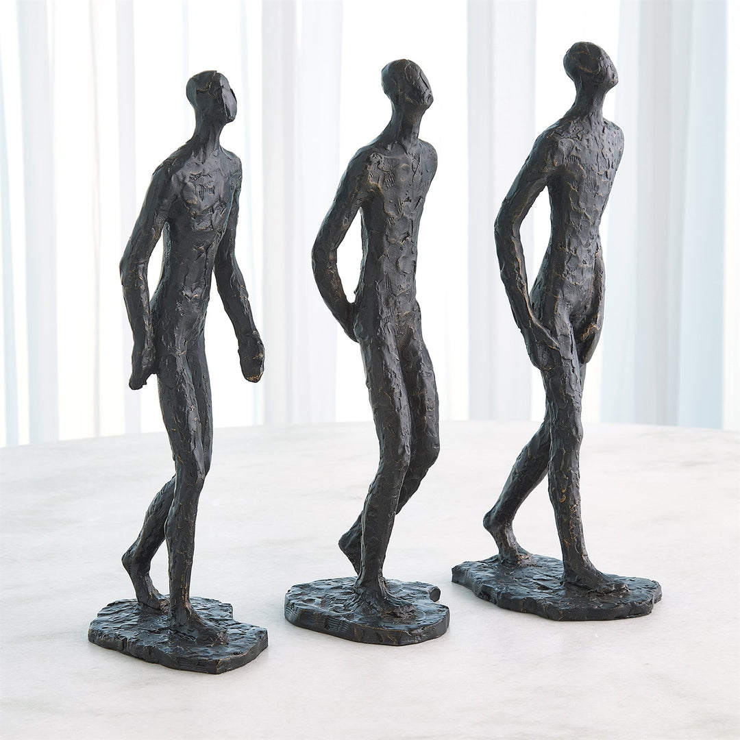 Set of 3 Pondering Sculptures - Bronze