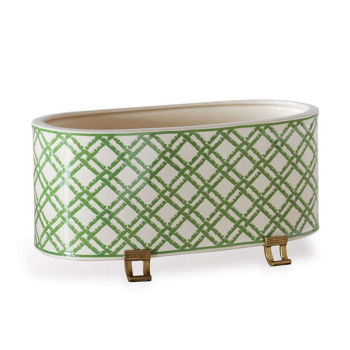 Bamboo Trellis Oval Planter