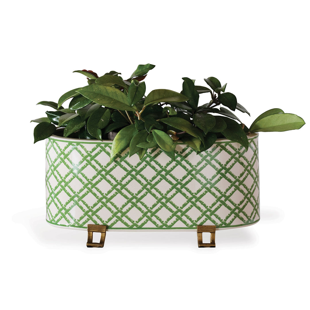 Bamboo Trellis Oval Planter