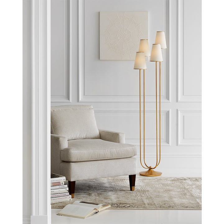 Montreuil Floor Lamp in Burnished Silver Leaf
