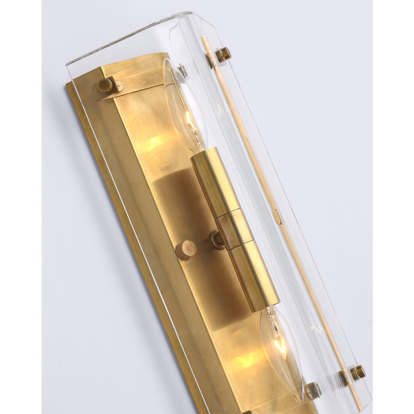 Clayton 25" Sconce in Crystal and Hand Rubbed Antique Brass