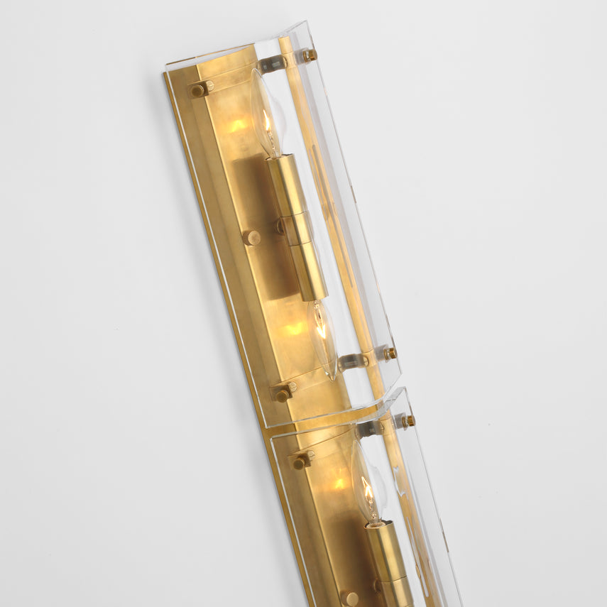 Clayton 25" Sconce in Crystal and Hand Rubbed Antique Brass