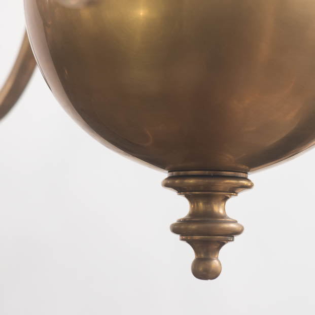 Large Williamsburg Chandelier in Antique Brass