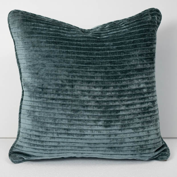 Teal Ribbed Velvet Cushion