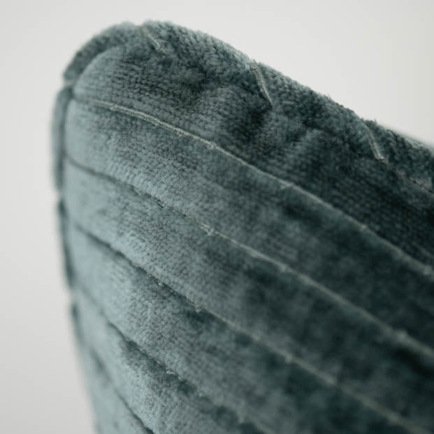 Teal Ribbed Velvet Cushion