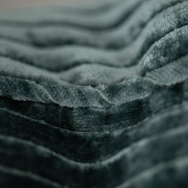 Teal Ribbed Velvet Cushion