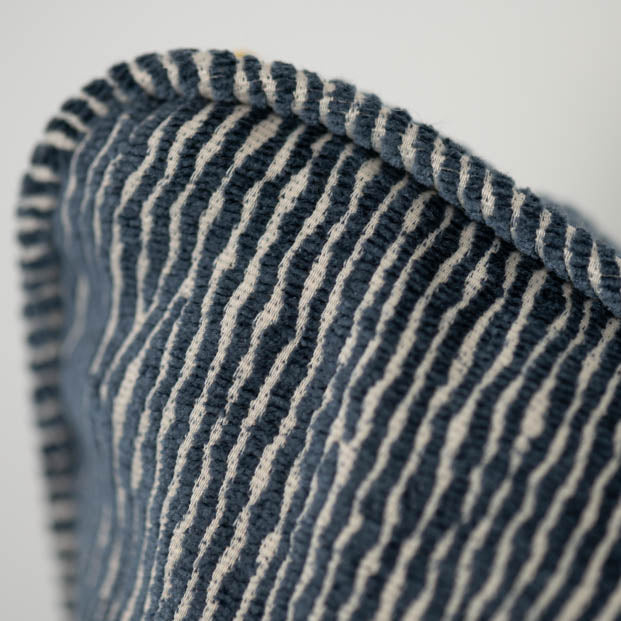 Squiggle Cushion - Blue & White