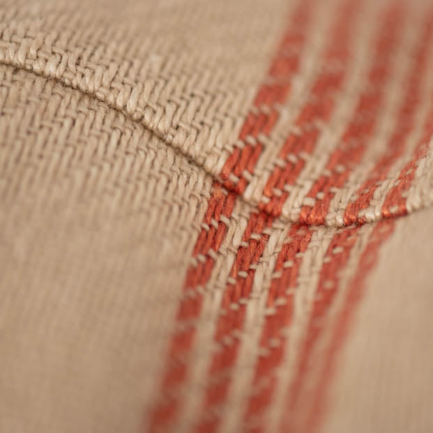 Rust &amp; Natural Striped Cushion