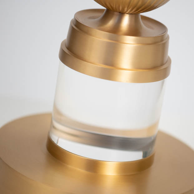 Fluted Ball Acrylic Brass Hurricane - Tall