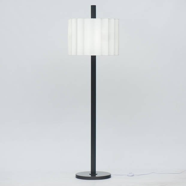 Quincy Bronze Ribbed Floor Lamp with Fluted Shade