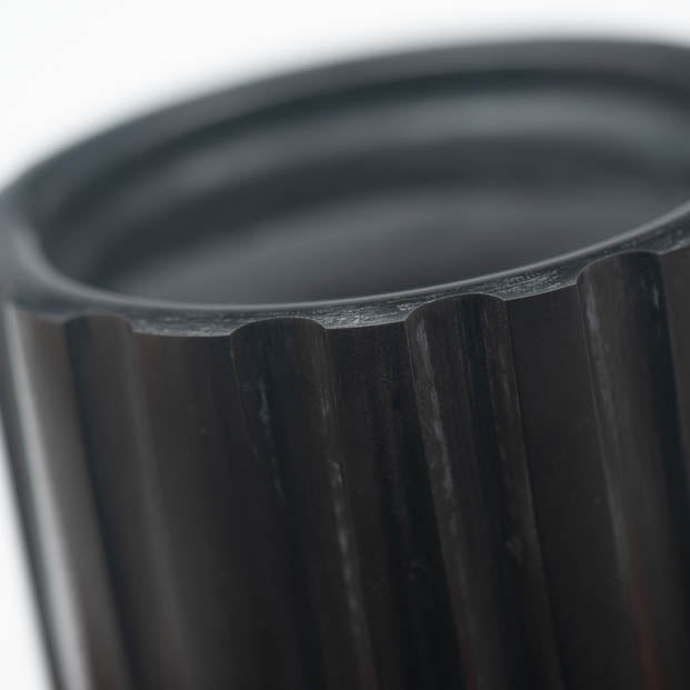Black Gear Marble Candlestick Holder - Small
