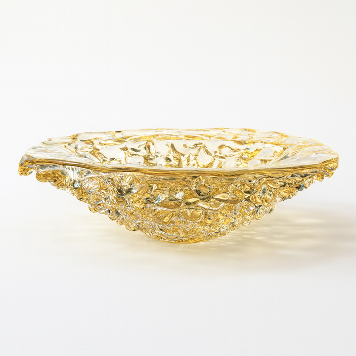 Aurum Round Gold Glass Bowl