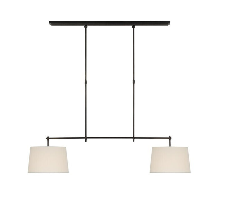 Bryant Medium Billiard in Bronze with Linen Shades