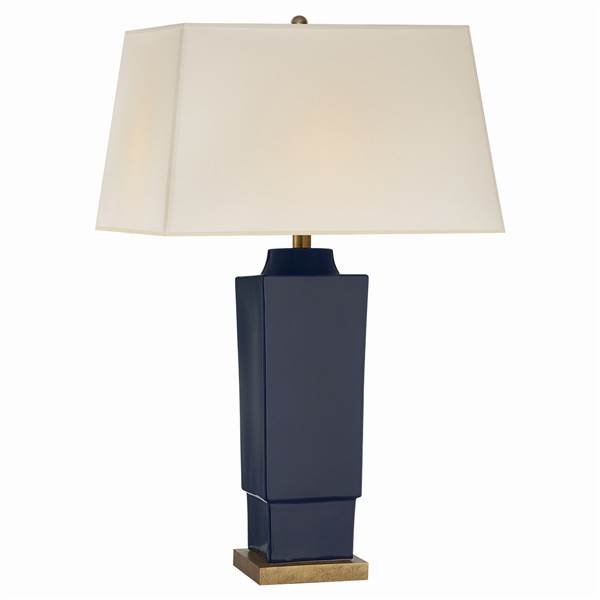 Khan Square Tapered Table Lamp in Denim