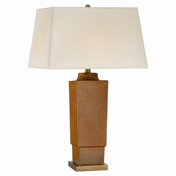 Khan Square Tapered Table Lamp in Shanghai Brown