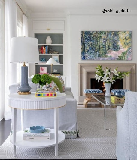 Luisa Large Table Lamp in Polar Blue Crackle