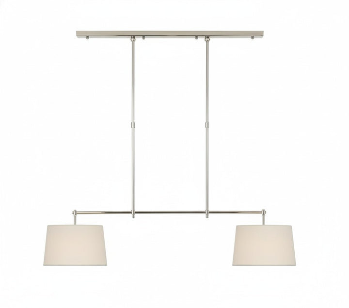 Bryant Medium Billiard in Polished with Linen Shades