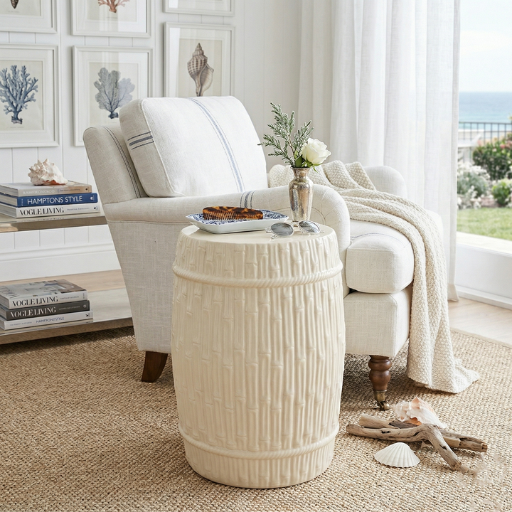 Bamboo Garden Stool Cream