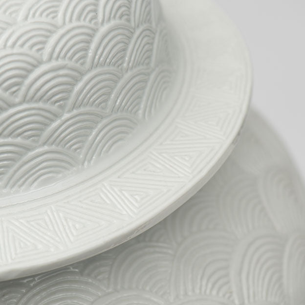 Atlantic White Patterned Ginger Jar with lid