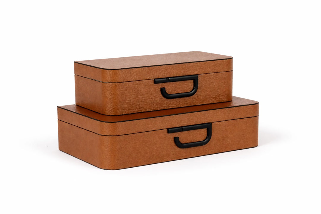 Sienna Tan Leather Box - Large