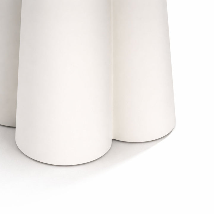 Marrakesh Round White Dining Table with Ceramic Calacatta Gold Top