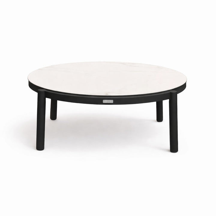 Lillie Large Black Coffee Table with Ceramic Calacatta Gold top