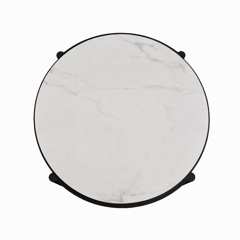 Lillie Large Black Coffee Table with Ceramic Calacatta Gold top