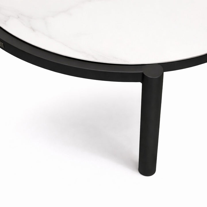 Lillie Large Black Coffee Table with Ceramic Calacatta Gold top