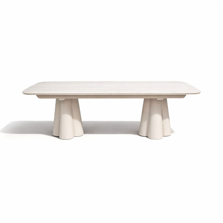 Clover Extendable Dining table in Sand with Ceramic Milano Top