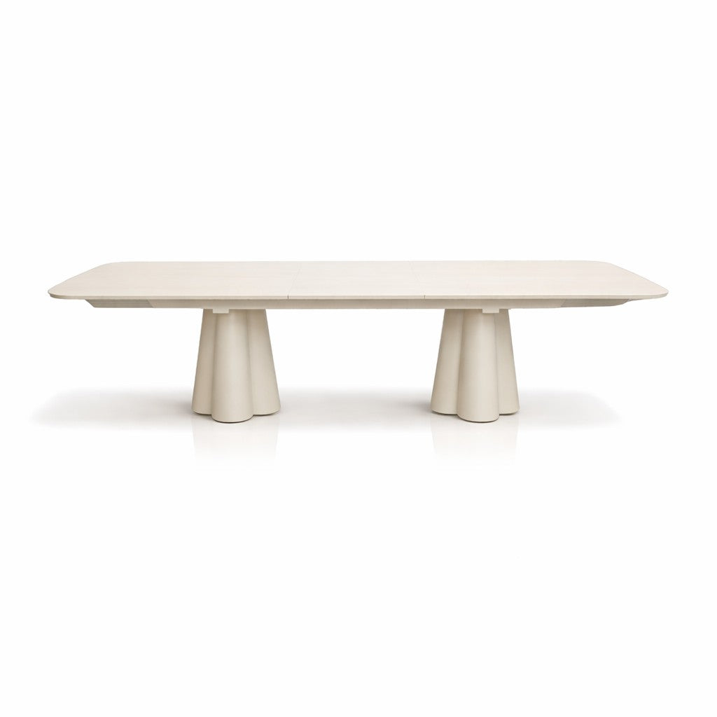 Clover Extendable Dining table in Sand with Ceramic Milano Top