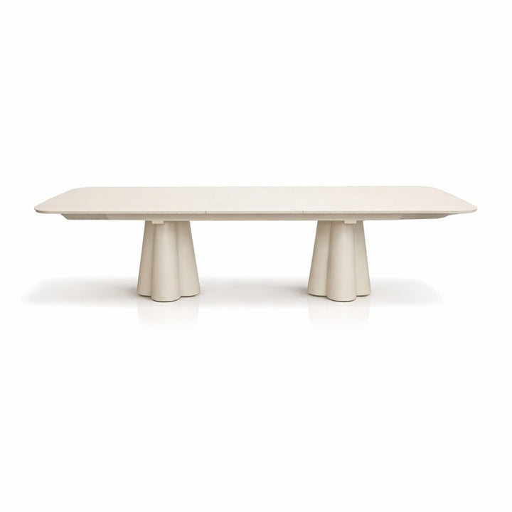 Clover Extendable Dining table in Sand with Ceramic Milano Top