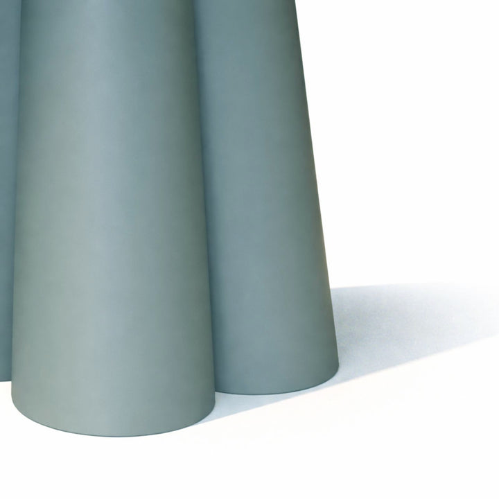 Marrakesh Round Moss Green Dining Table with Ceramic Limestone Top