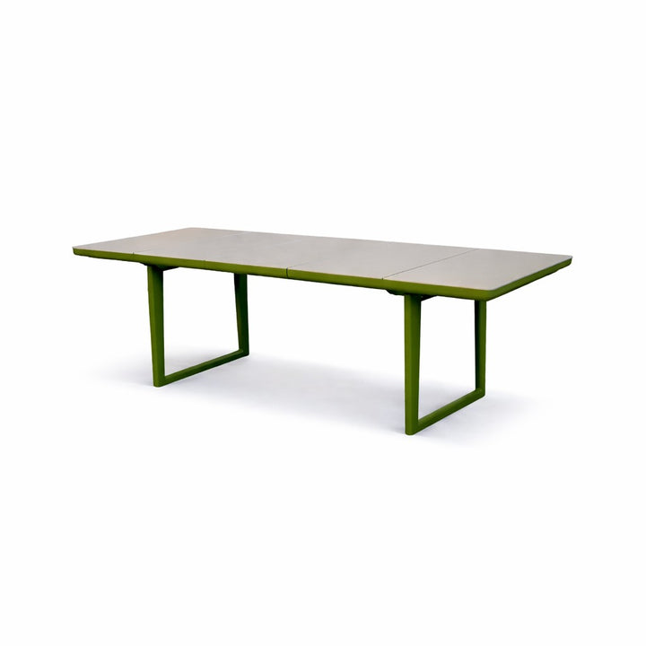 Bagel Olive Green extendable Dining table with Ceramic Limestone top