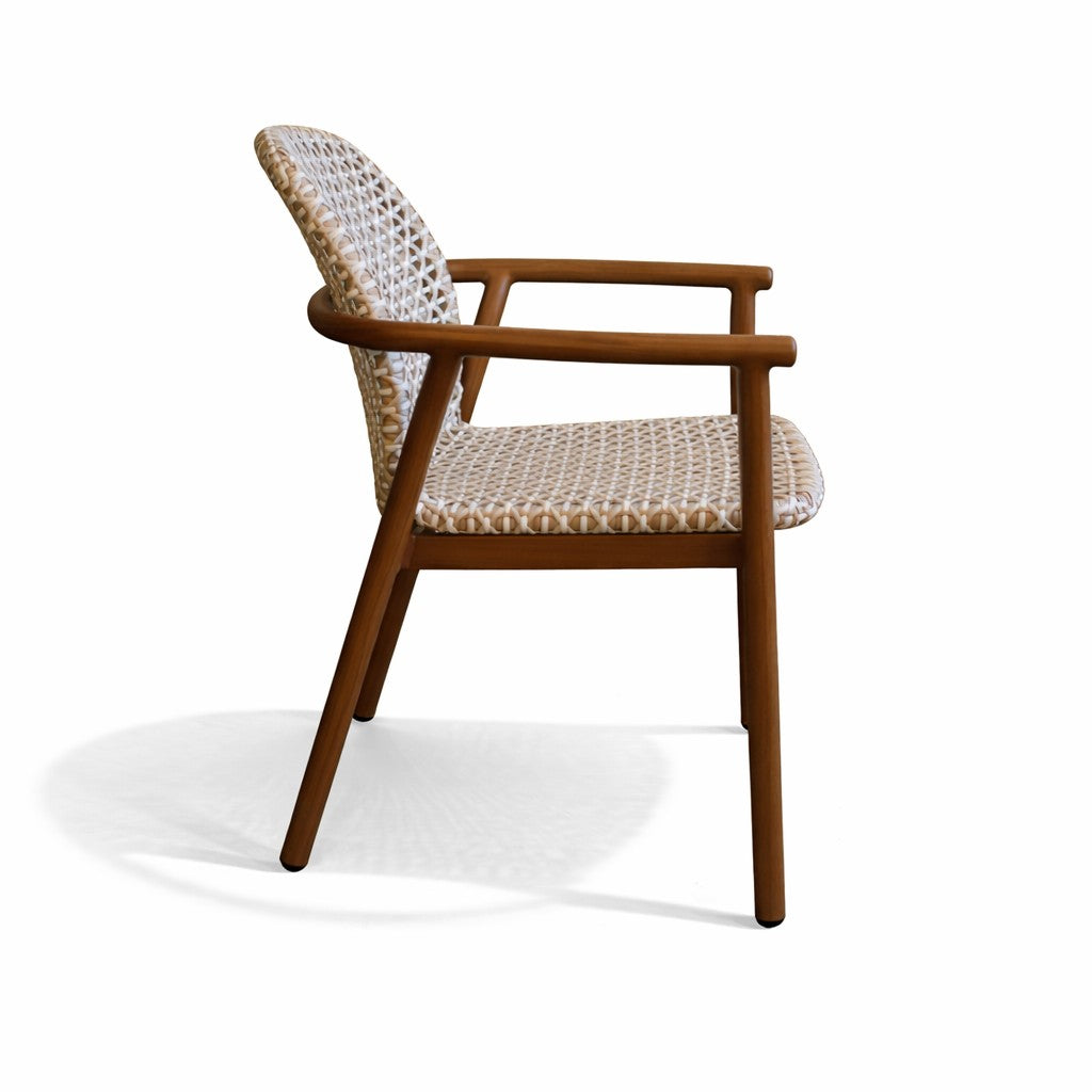 Lilie Dining Armchair in Faux Teak Finish