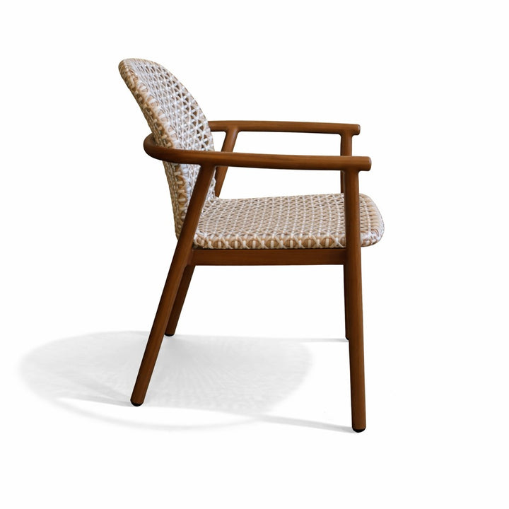 Lilie Dining Armchair in Faux Teak Finish