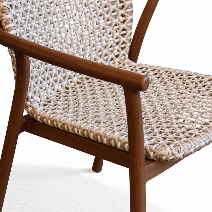 Lilie Dining Armchair in Faux Teak Finish
