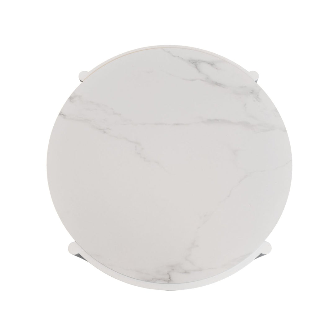 Lillie Large White Coffee Table with Ceramic Calacatta Gold top