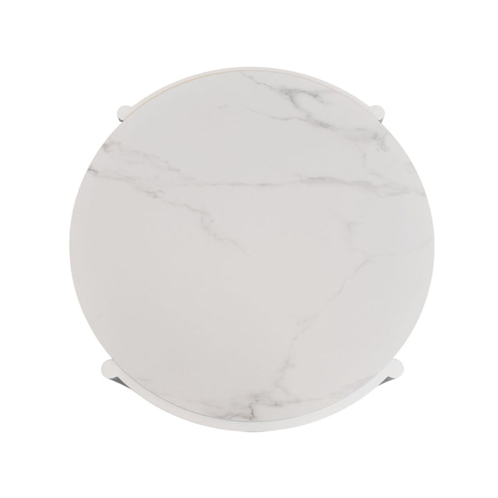 Lillie Large White Coffee Table with Ceramic Calacatta Gold top