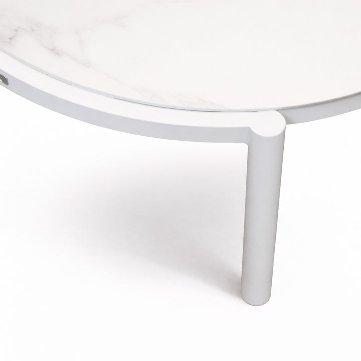 Lillie Large White Coffee Table with Ceramic Calacatta Gold top