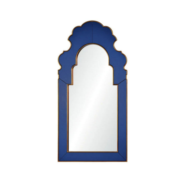 Amani Sapphire Blue and Gold Arched Top Mirror