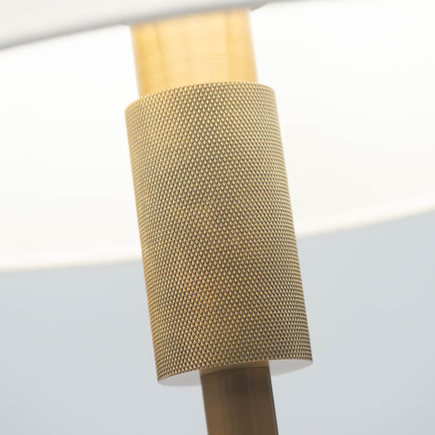 McCarthy Knurled Brass Floor lamp with Linen shade