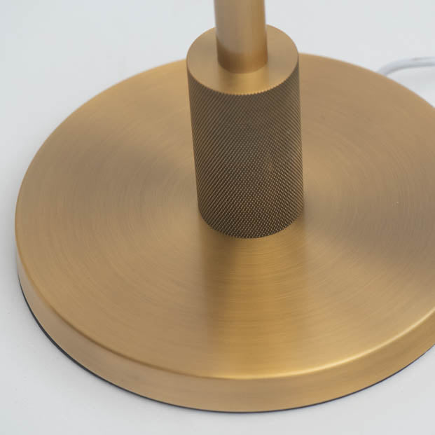 McCarthy Knurled Brass Floor lamp with Linen shade