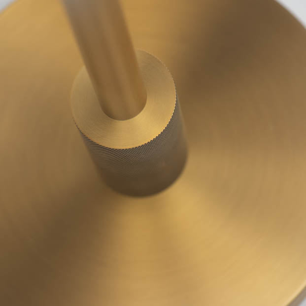 McCarthy Knurled Brass Floor lamp with Linen shade