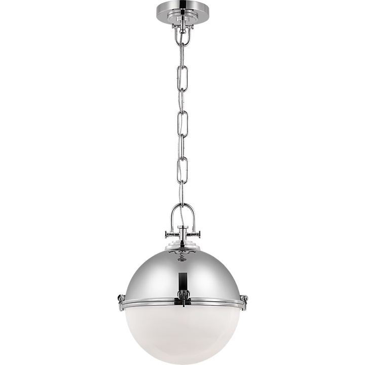 Adrian Large Globe Pendant in Polished Nickel