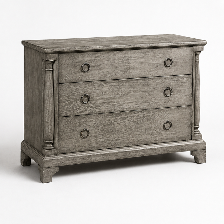 Antique Dark Grey Large Chest of Drawers
