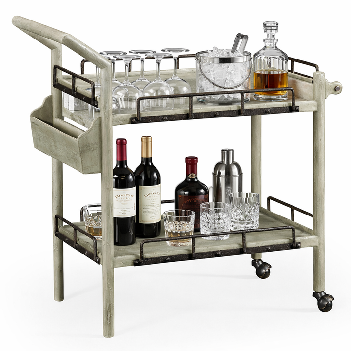 Rustic Grey Bar Cart