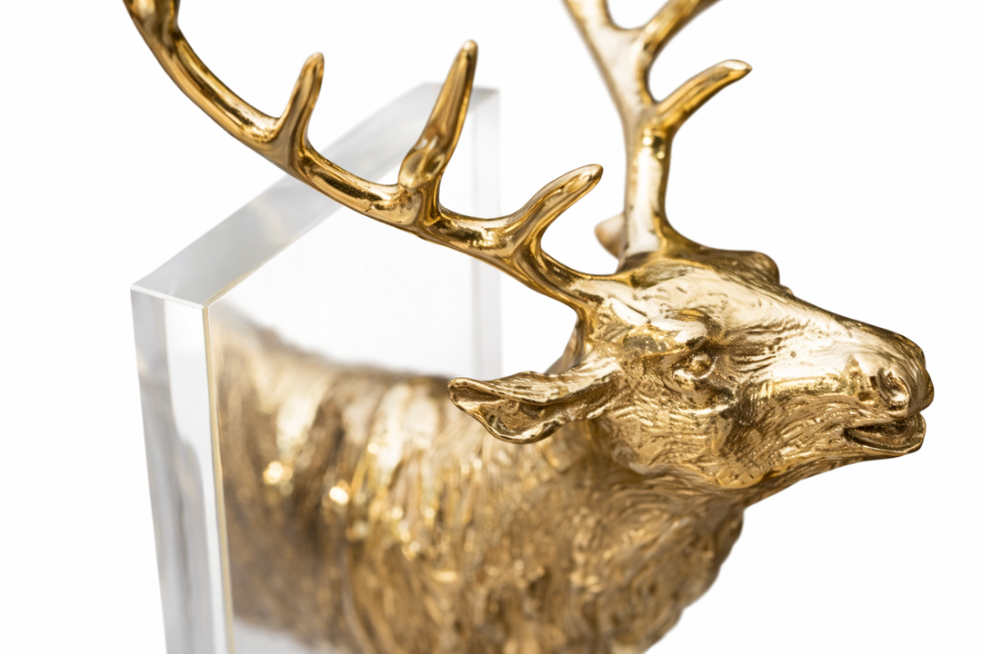 Elk Crystal &amp; Brass Bookend