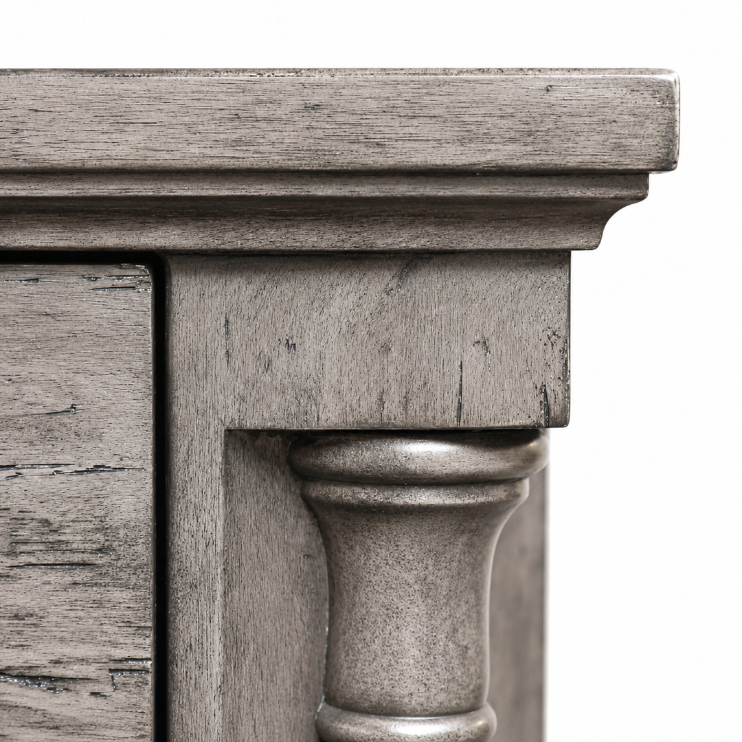 Antique Dark Grey Large Chest of Drawers