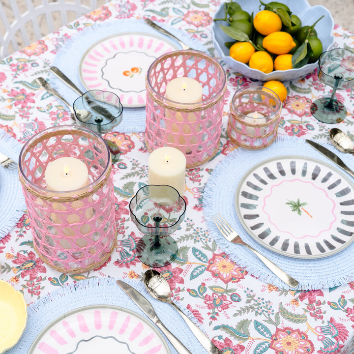 Island Wrapped Pink & Natural Hurricane/Vase - Medium